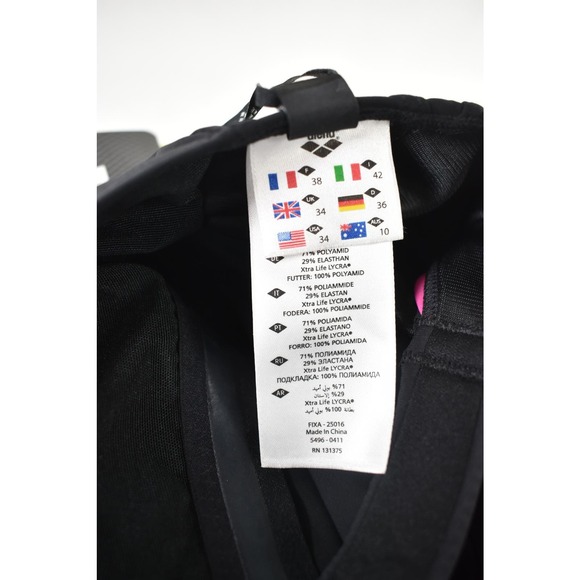 Arena Fixa Black/Fuchsia Legsuit Swimsuit Women’s Size 34 NWT - Picture 3 of 7